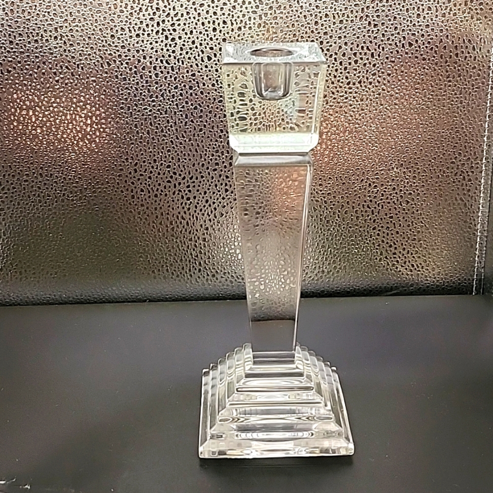 Pillar Candlestick Heavy Glass 8.25"